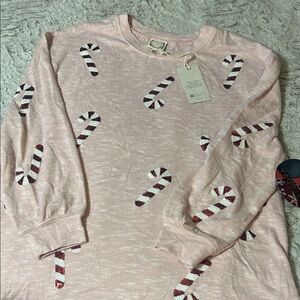 Plus size Pink Candy Cane Sweater